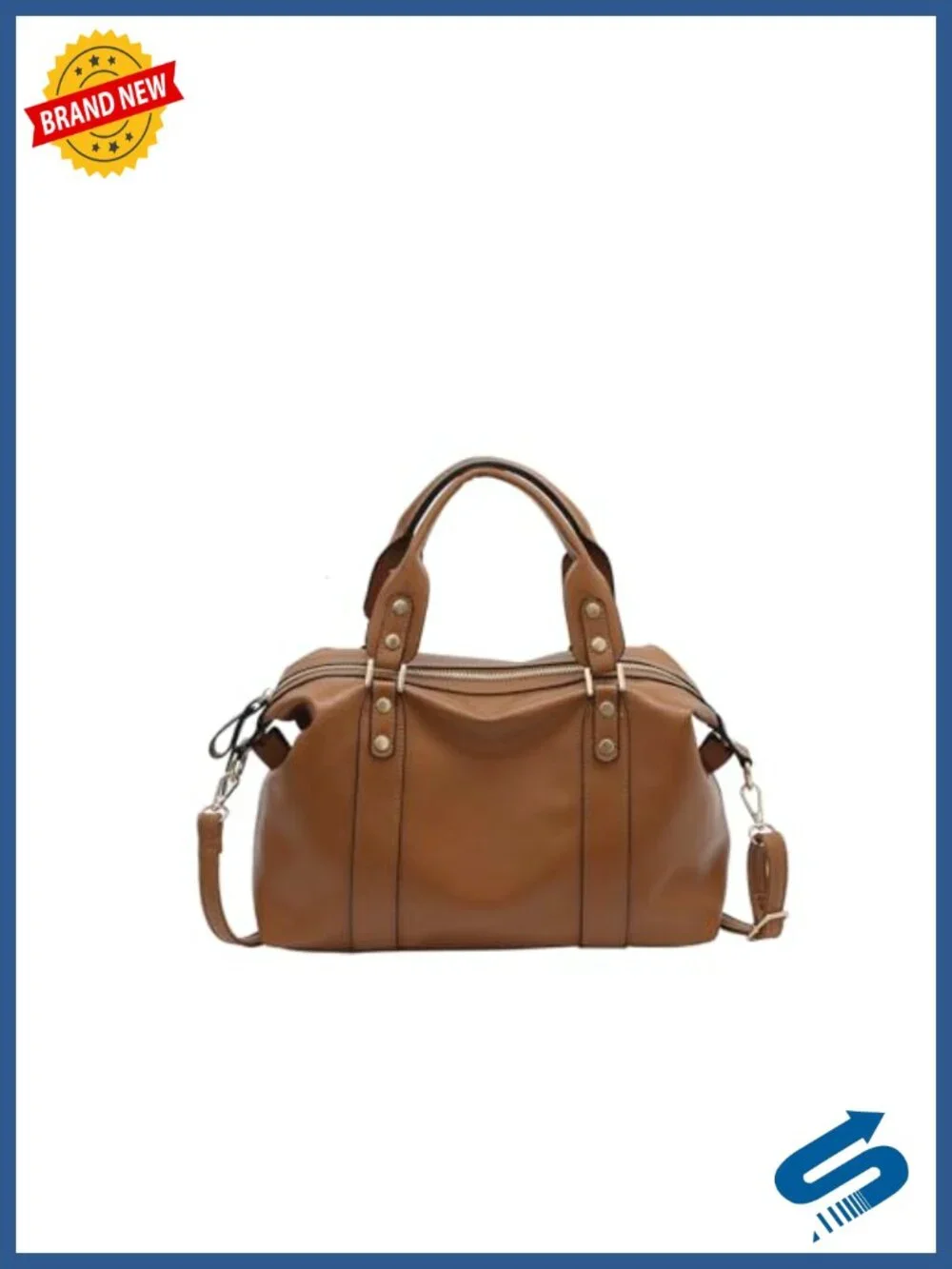 Vegan Leather Tote Bag Satchel Handbag with Compartments